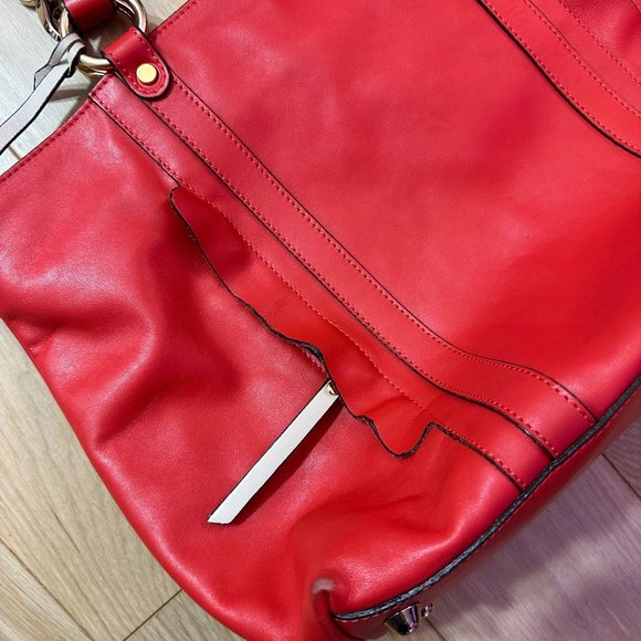 A. Bellucci Red Leather Shoulder Bag - Picture 3 of 14